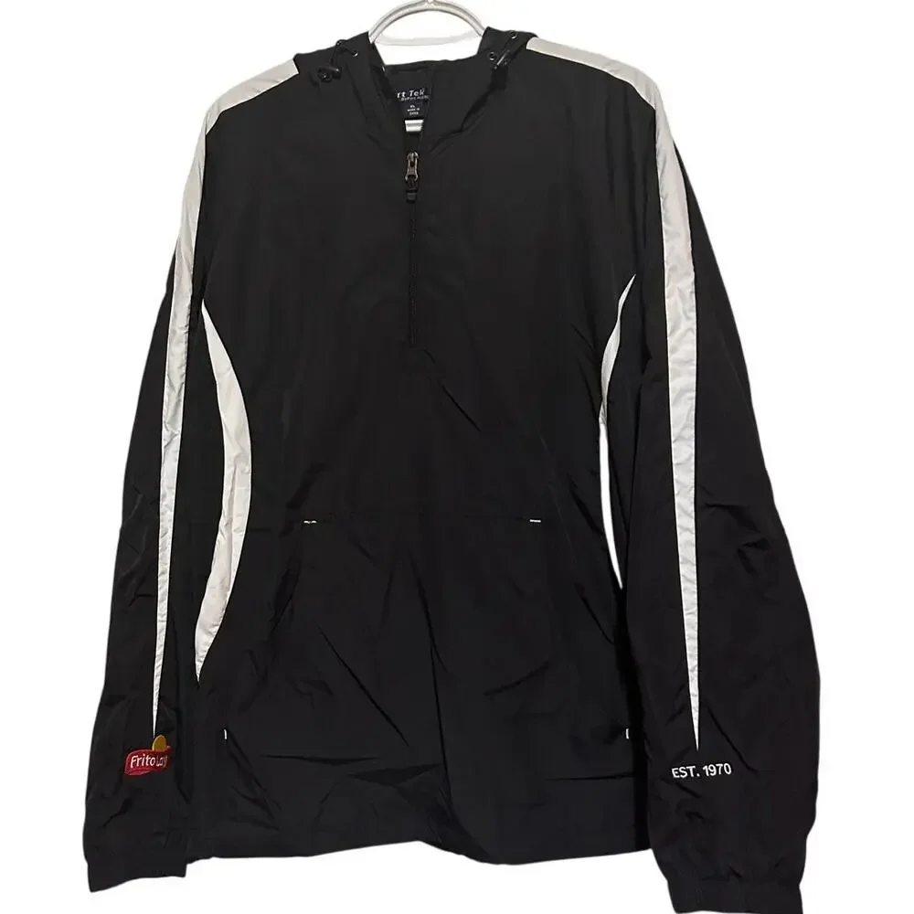 Sport-Tek by Port Authority Men's Black White Quarter Zip Windbreaker Size XL‎